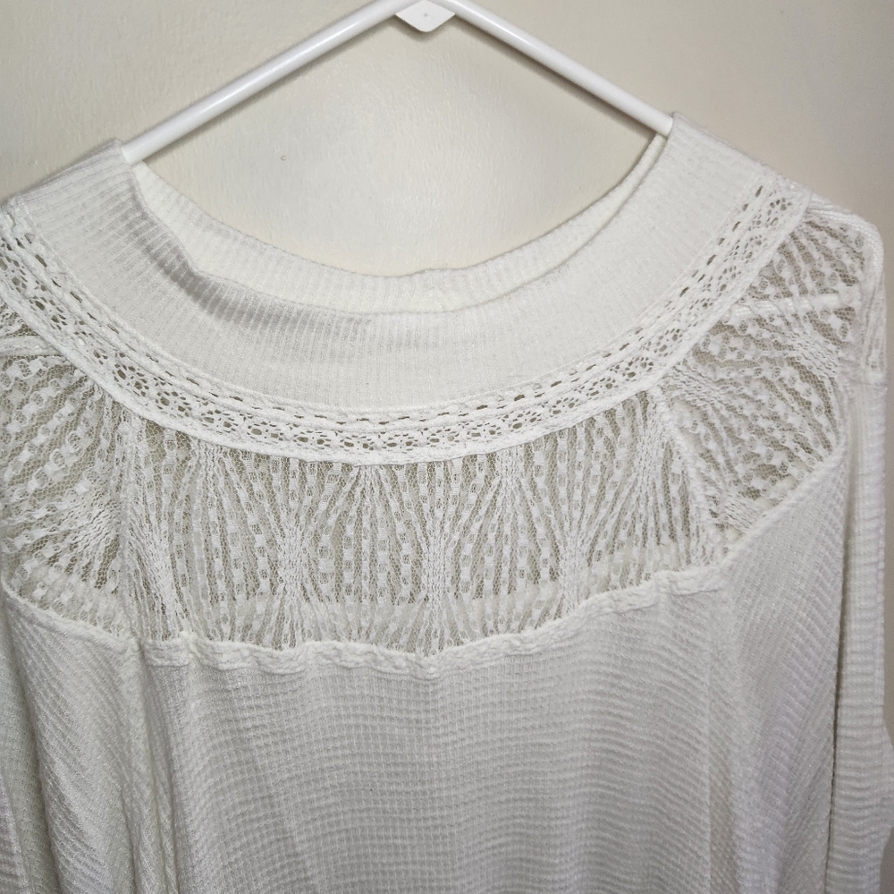 Free People White Lace Detail Top - Picture 7 of 9